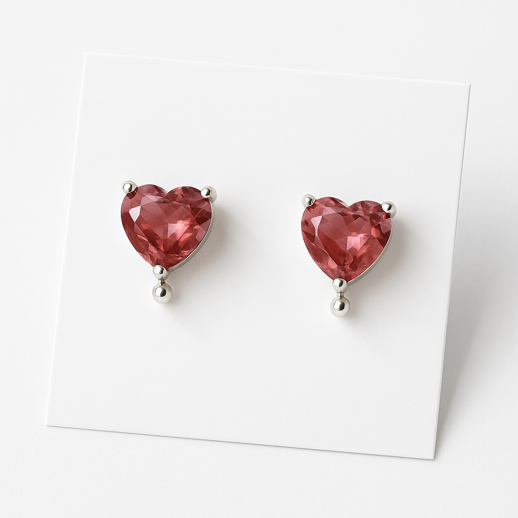 Red Heart Earring